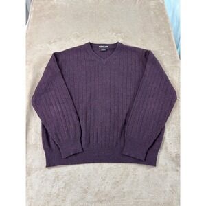 Kirkland Signature V-Neck Cashmere Sweater Womens 2XL Purple EUC